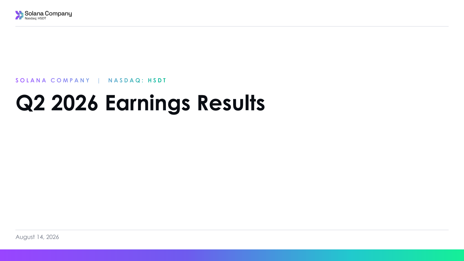 Solana's Q2 2026 Slide Deck