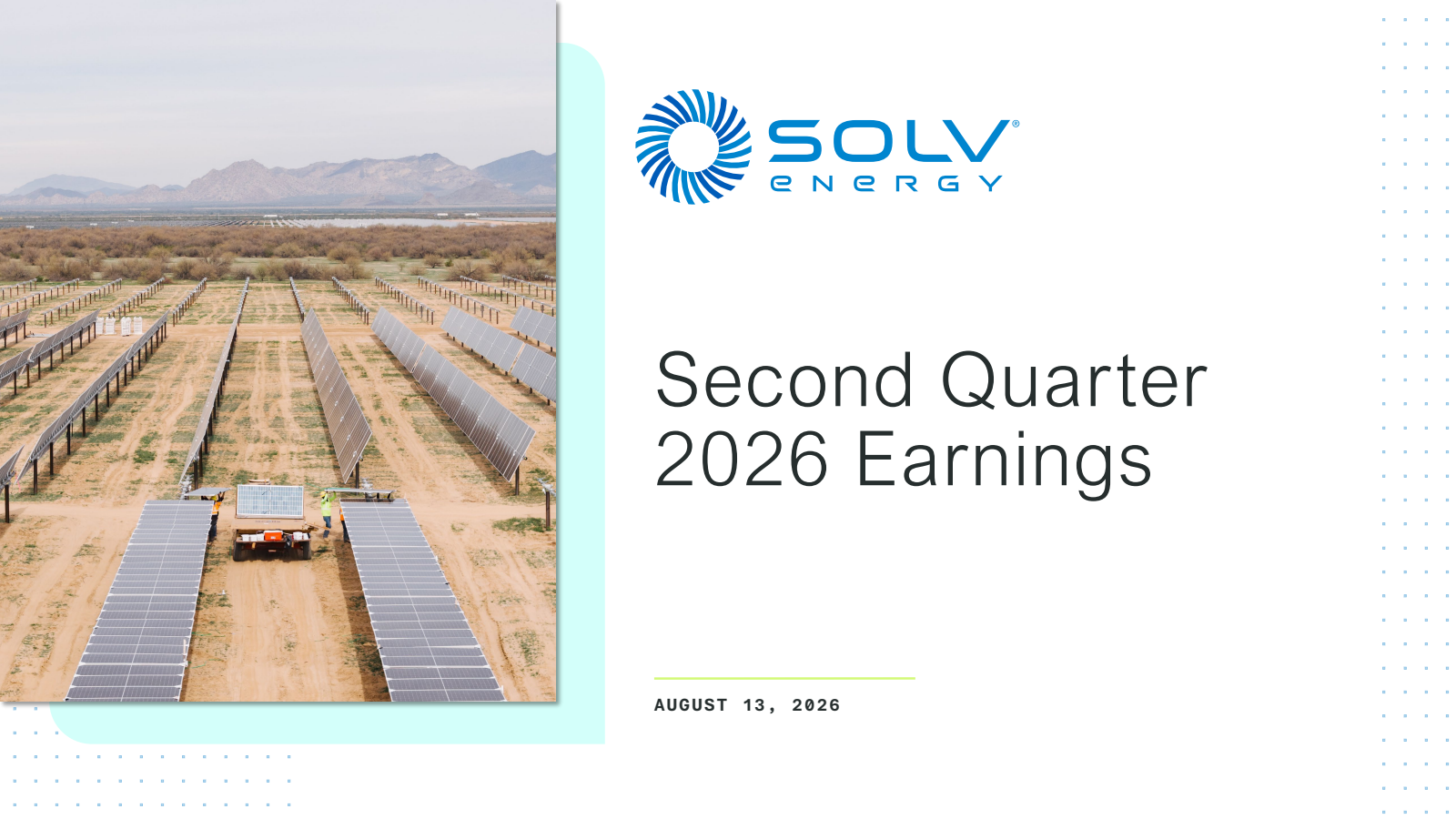 SOLV Energy's Q2 2026 Slide Deck