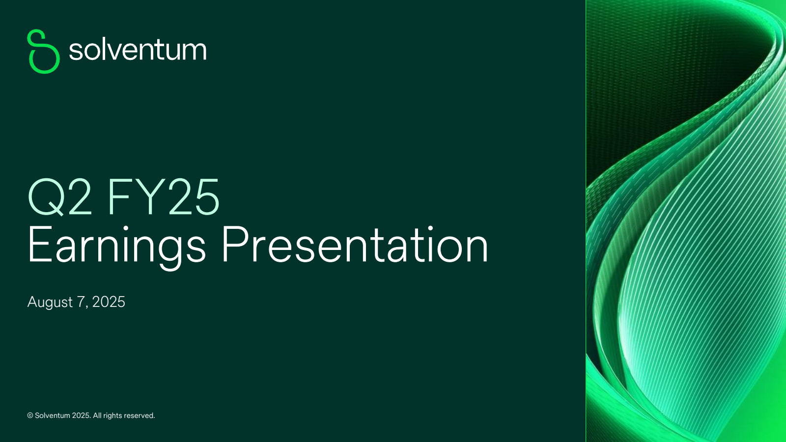 Solventum's Q2 2025 Slide Deck