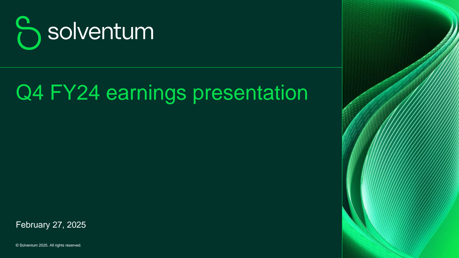 Solventum's Q4 2024 Slide Deck