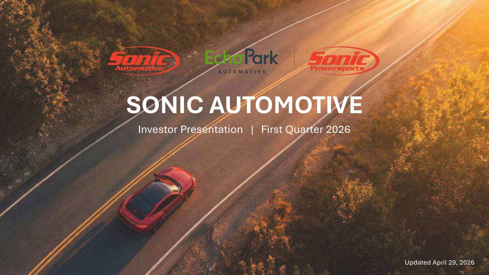 Sonic Automotive's Q1 2026 Slide Deck