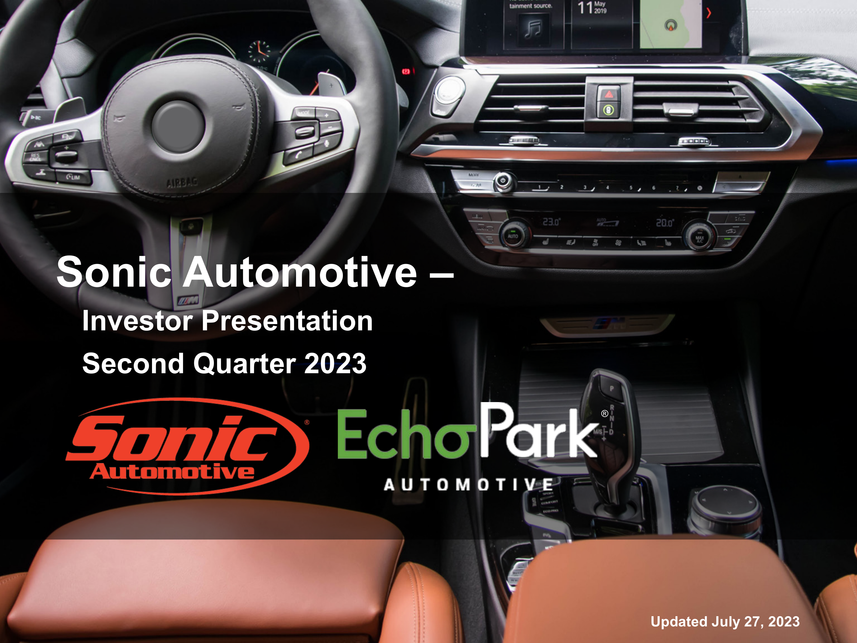 Sonic Automotive's Q2 2023 Slide Deck
