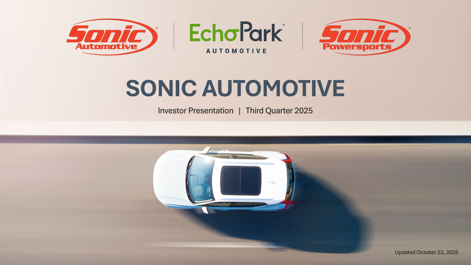 Sonic Automotive's Q3 2025 Slide Deck