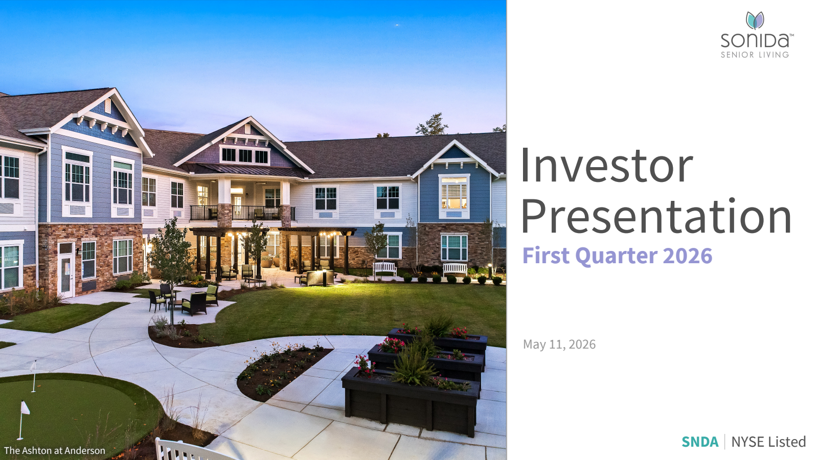 Sonida Senior Living's Q1 2026 Slide Deck