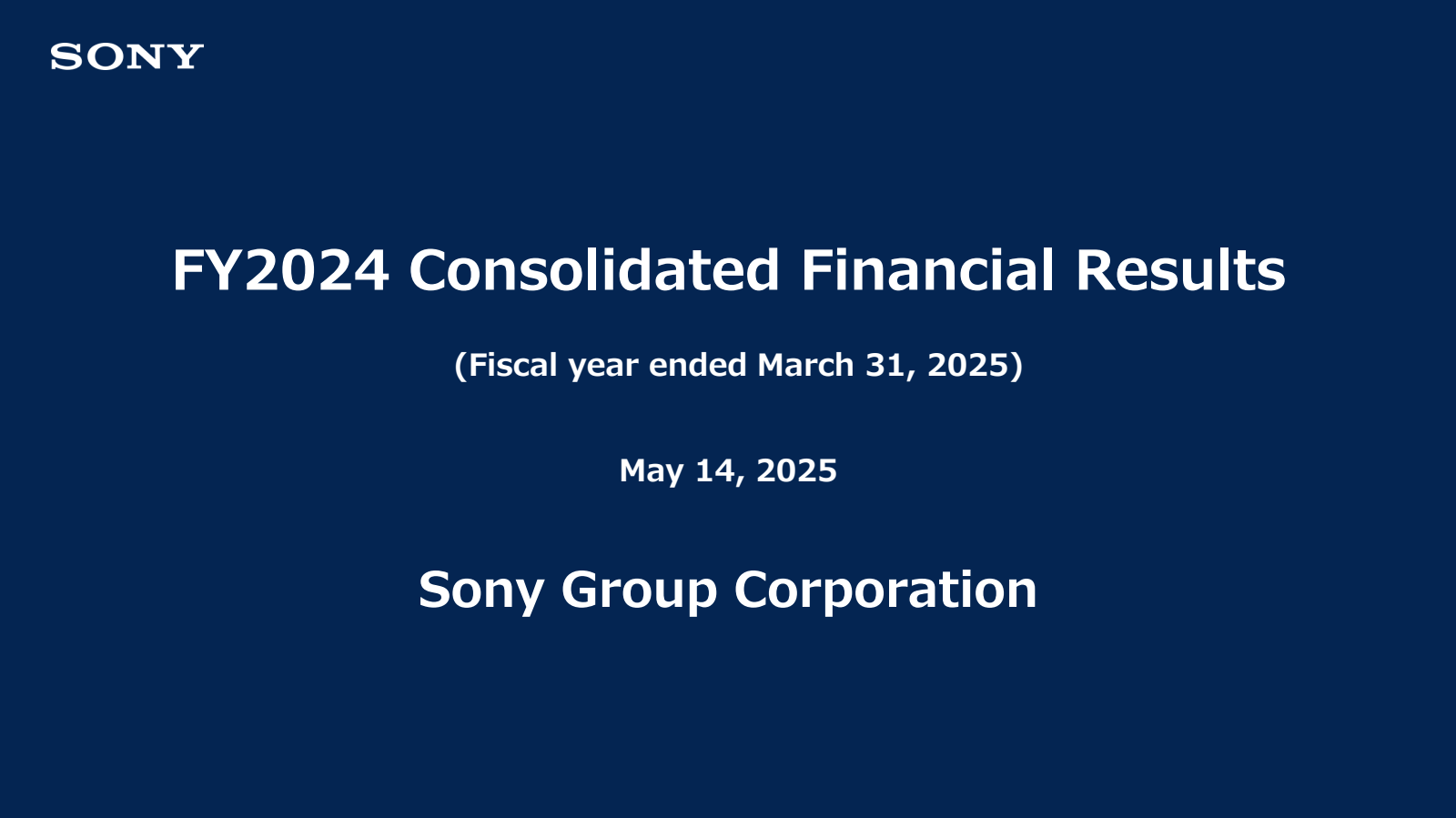 Sony's Q4 2025 Slide Deck