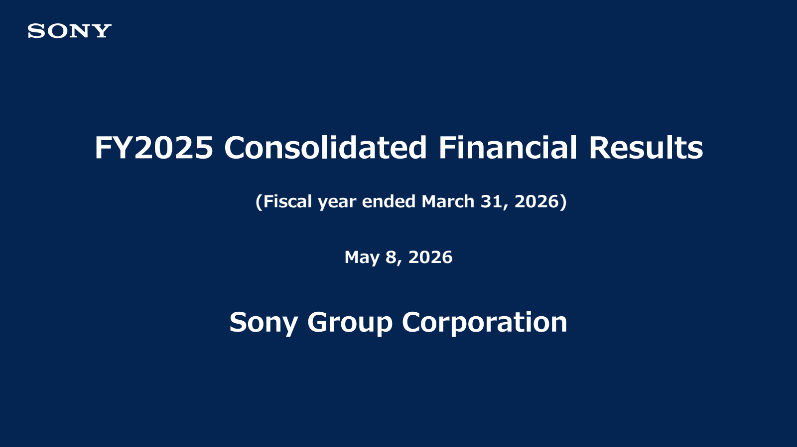 Sony's Q4 2026 Slide Deck