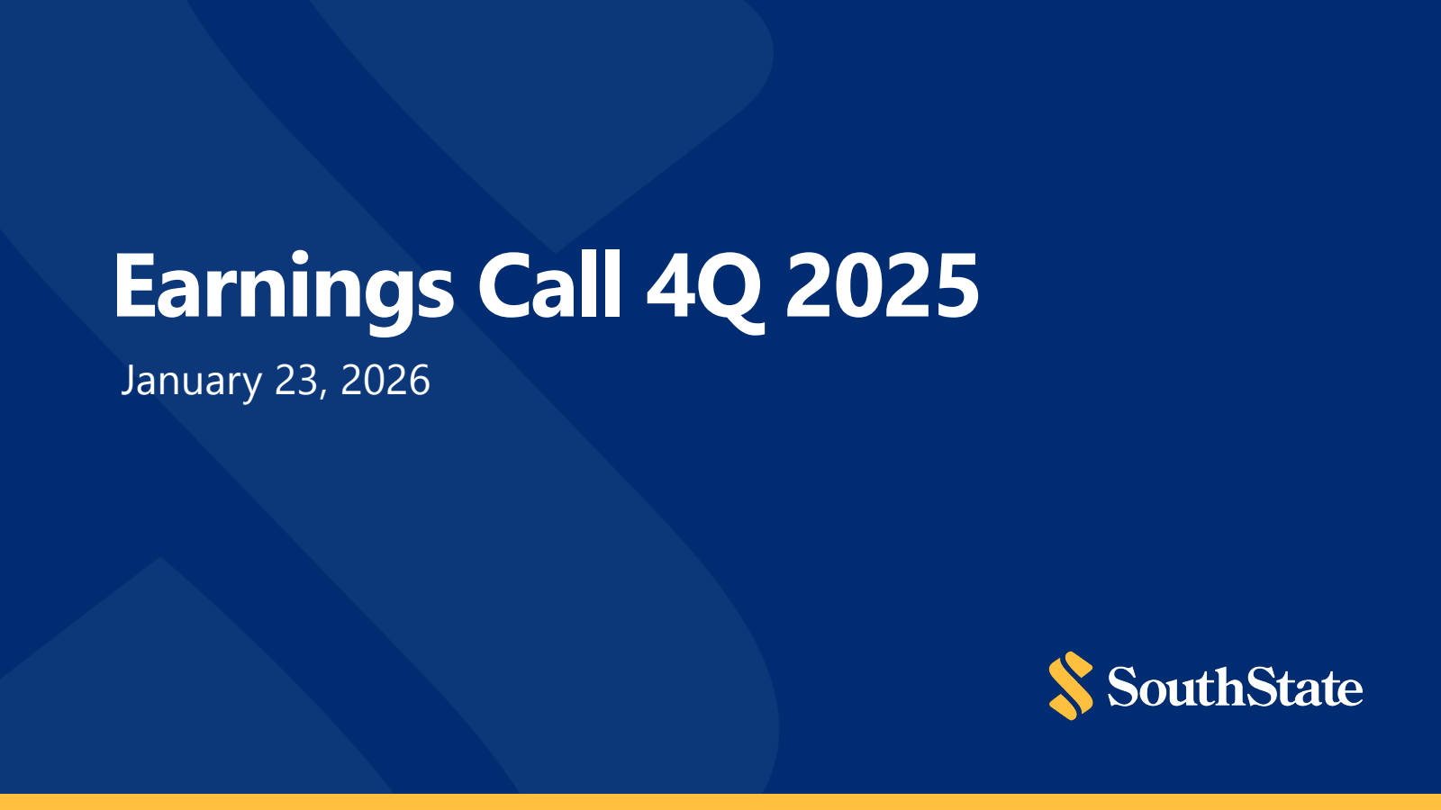 SouthState Bank's Q4 2025 Slide Deck