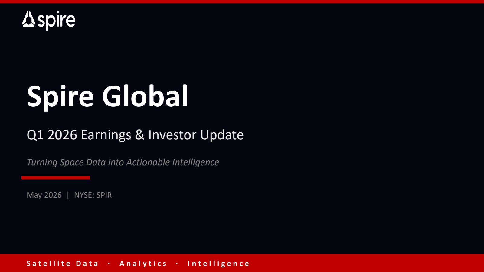 Spire Global's Q1 2026 Slide Deck