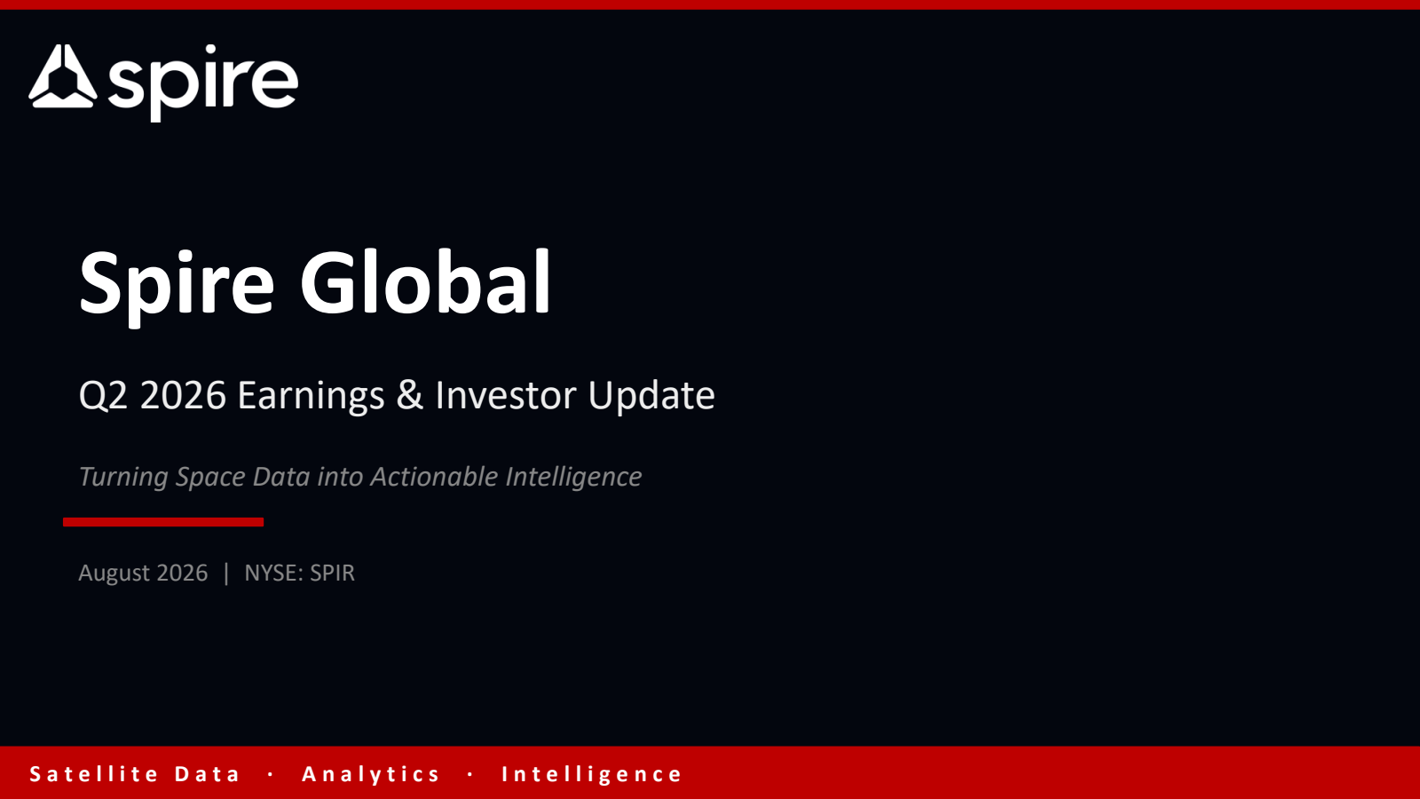 Spire Global's Q2 2026 Slide Deck
