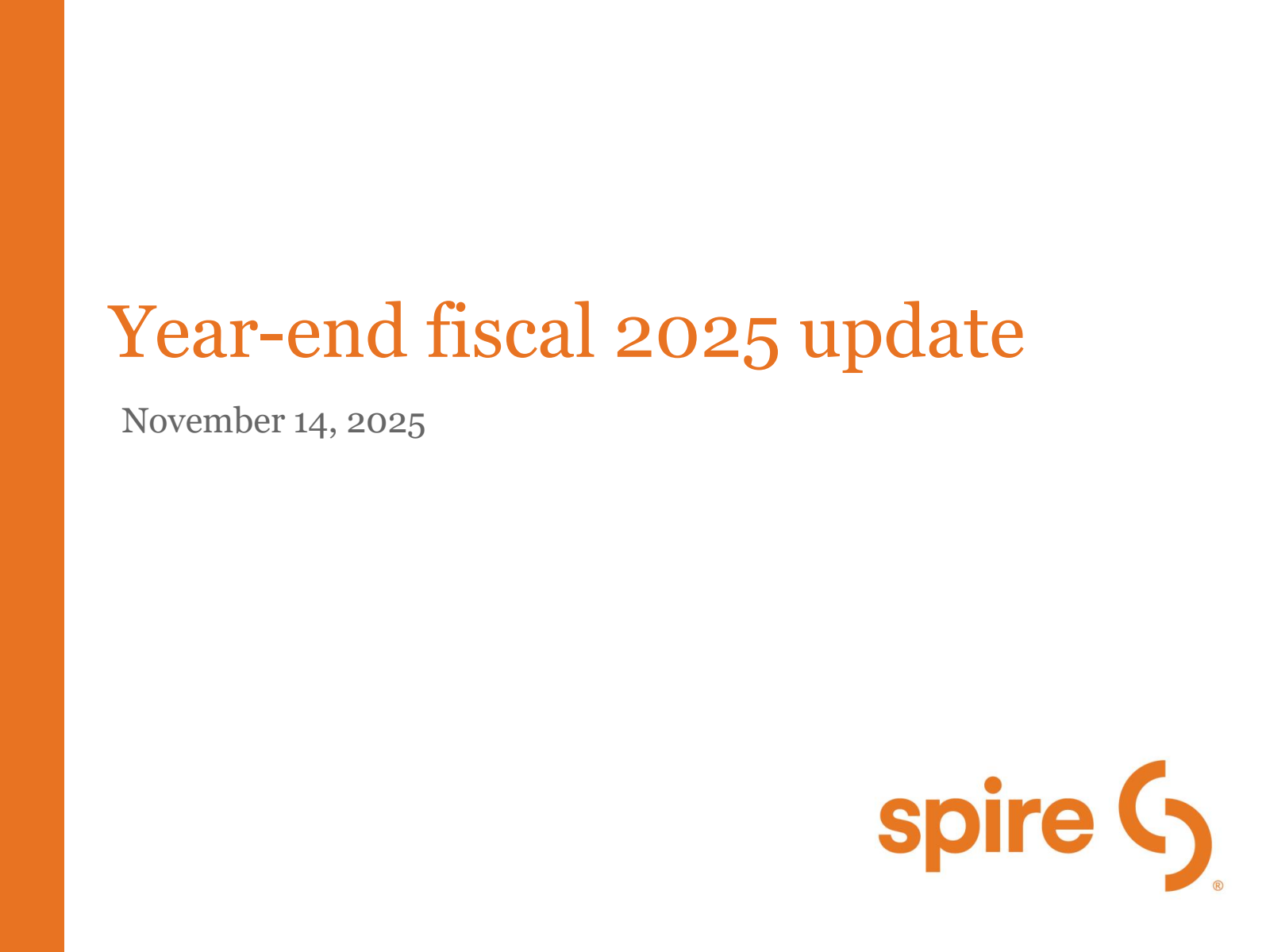 Spire's Q4 2025 Slide Deck