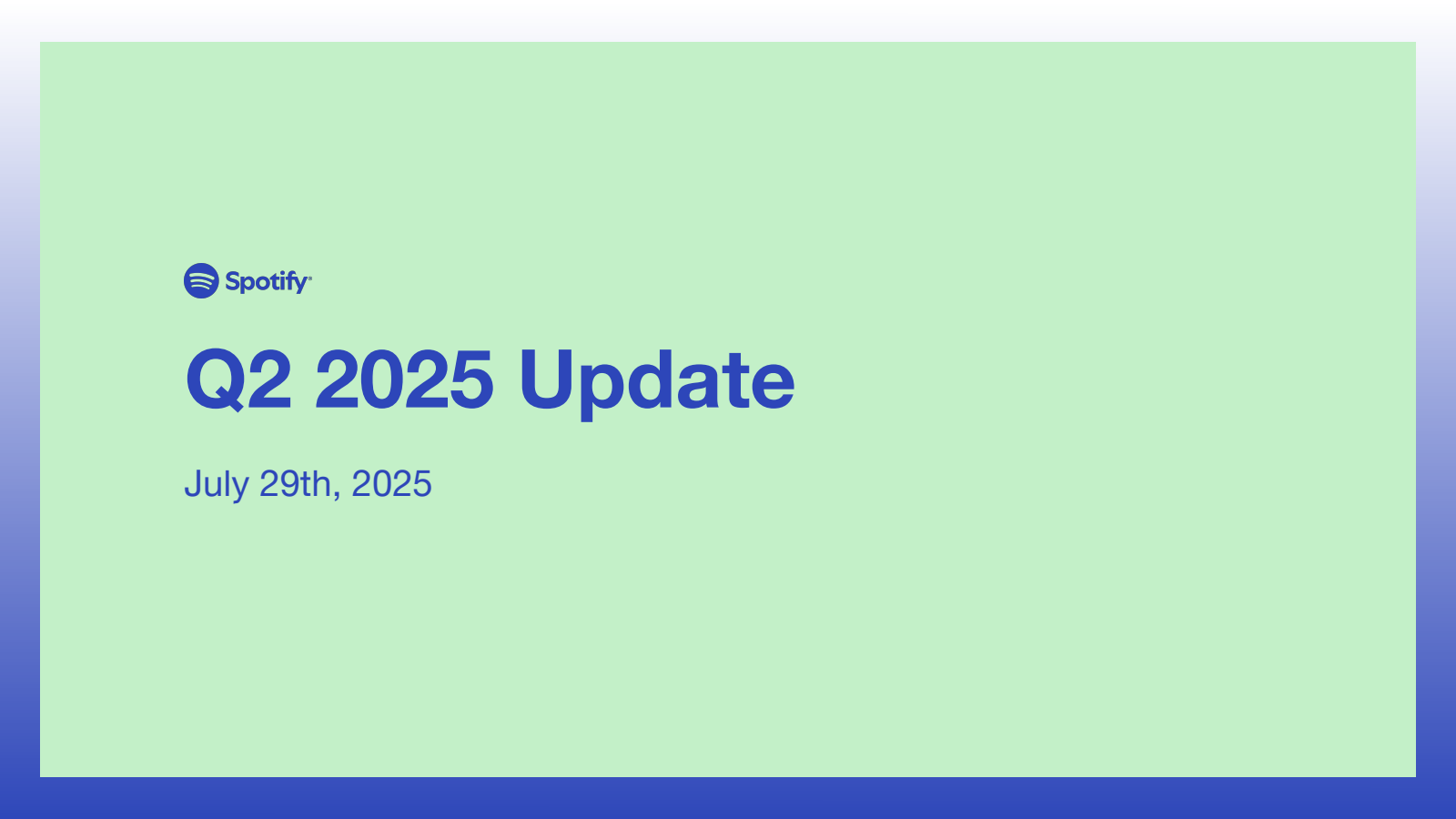Spotify Technology's Q2 2025 Slide Deck