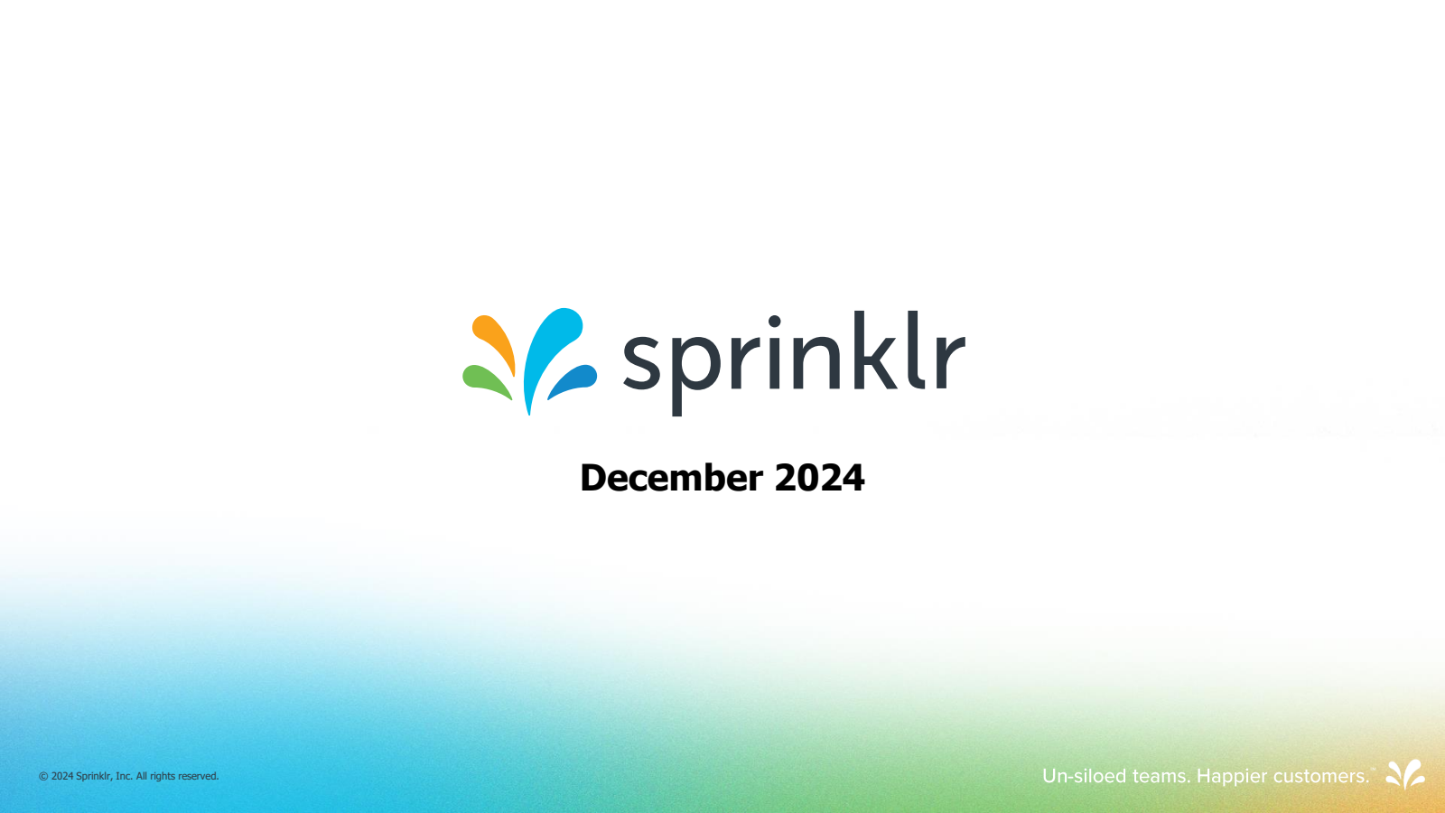 Sprinklr's Q3 2025 Slide Deck