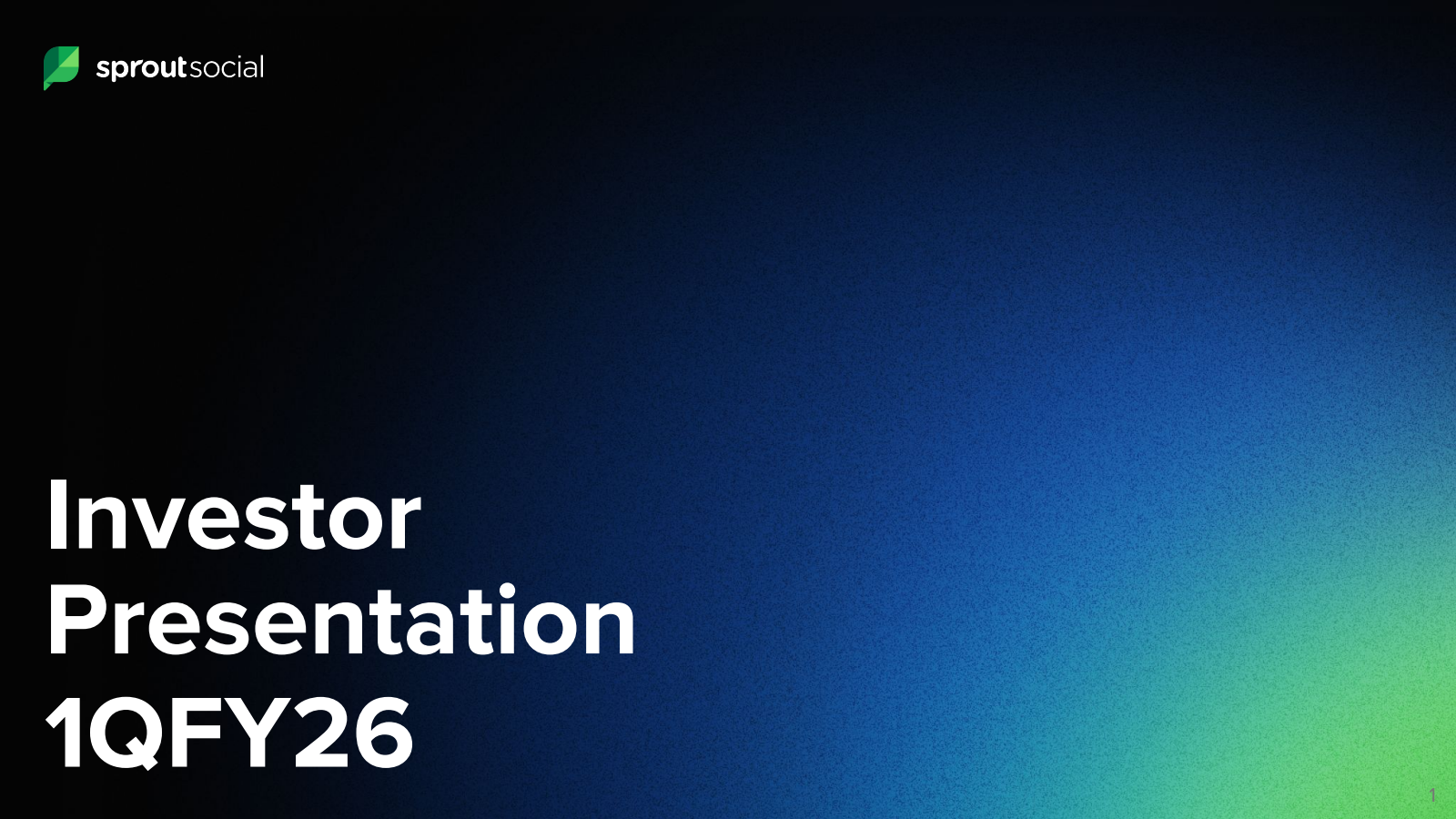 Sprout Social's Q1 2026 Slide Deck