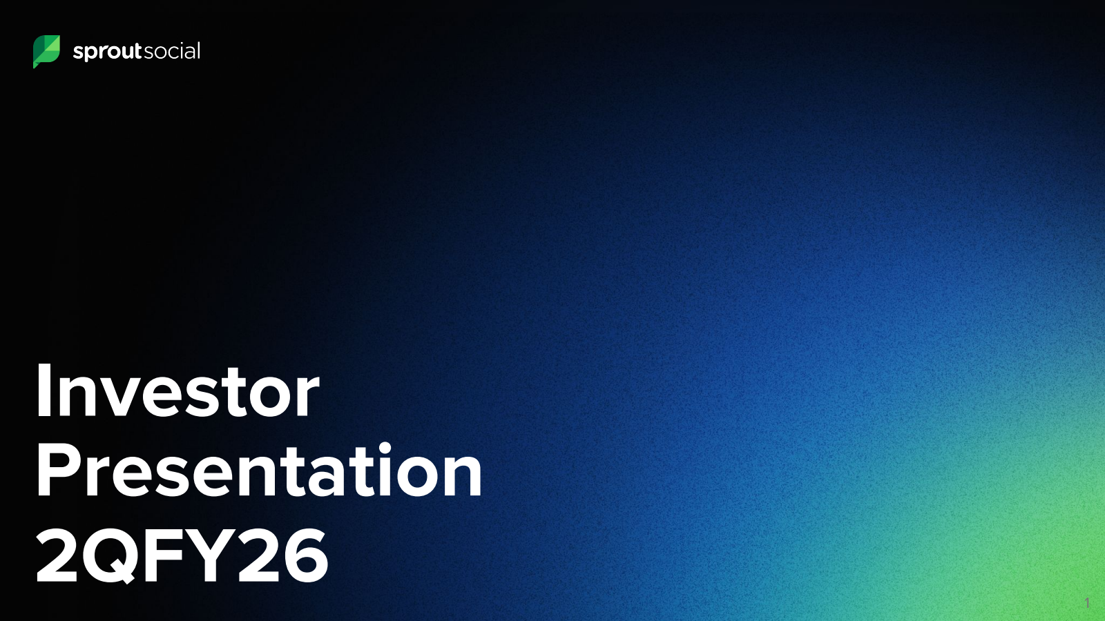 Sprout Social's Q2 2026 Slide Deck