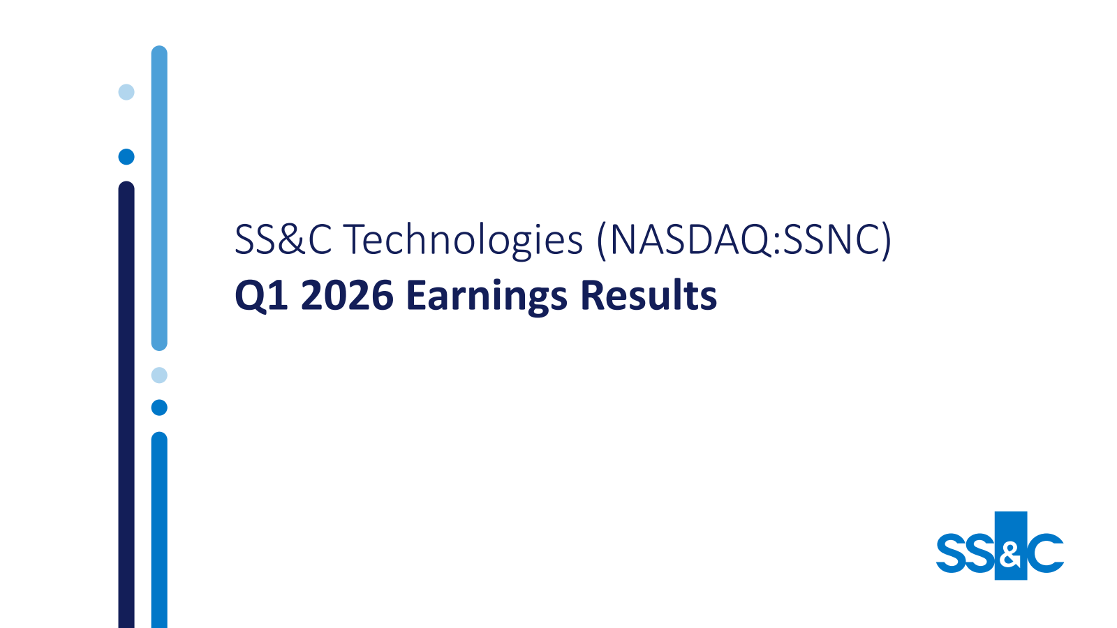 SS&C Technologies' Q1 2026 Slide Deck