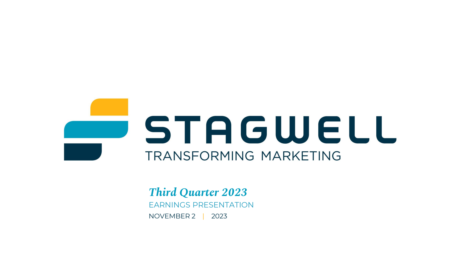 Stagwell's Q3 2023 Slide Deck