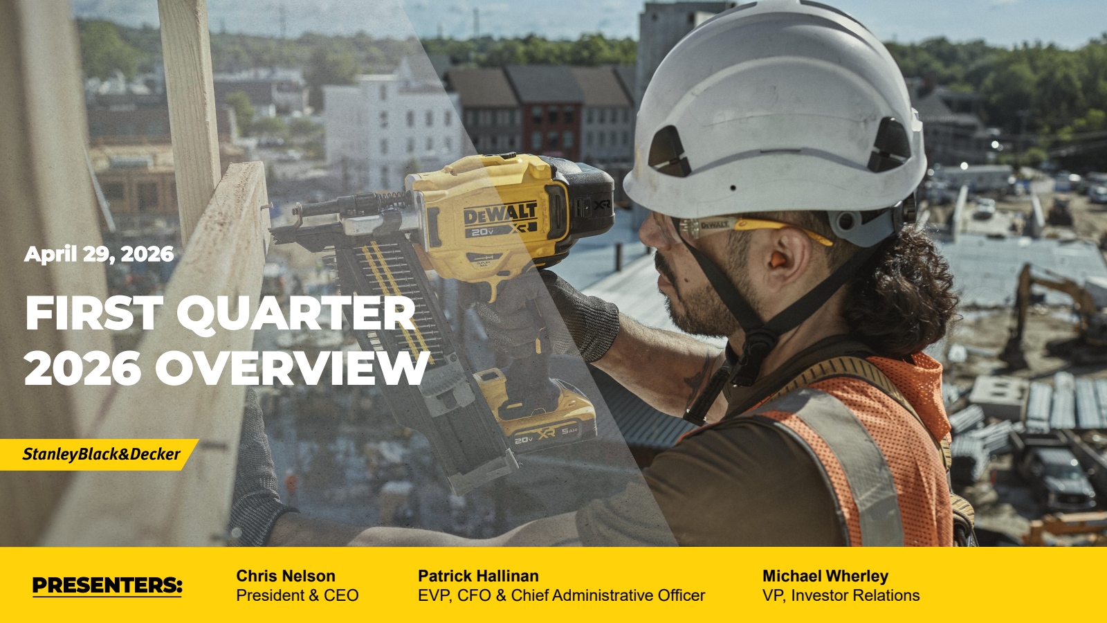 Stanley Black & Decker's Q1 2026 Slide Deck