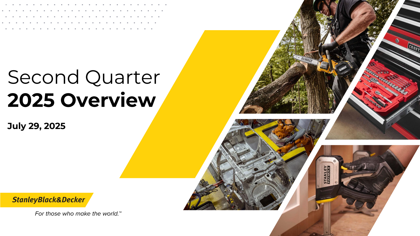Stanley Black & Decker's Q2 2025 Slide Deck