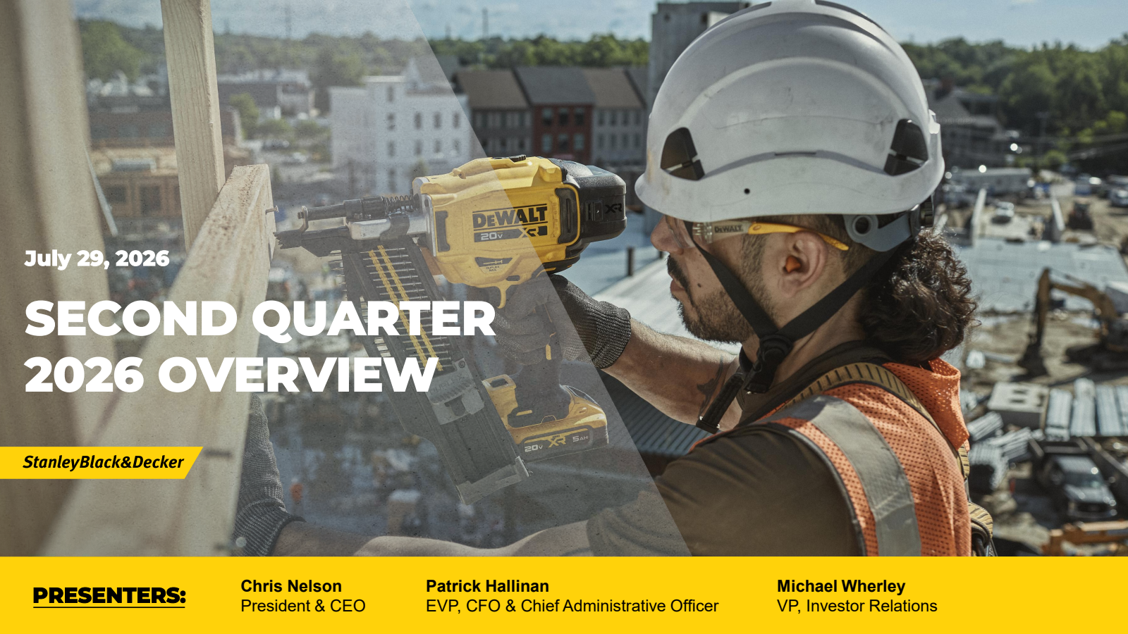Stanley Black & Decker's Q2 2026 Slide Deck