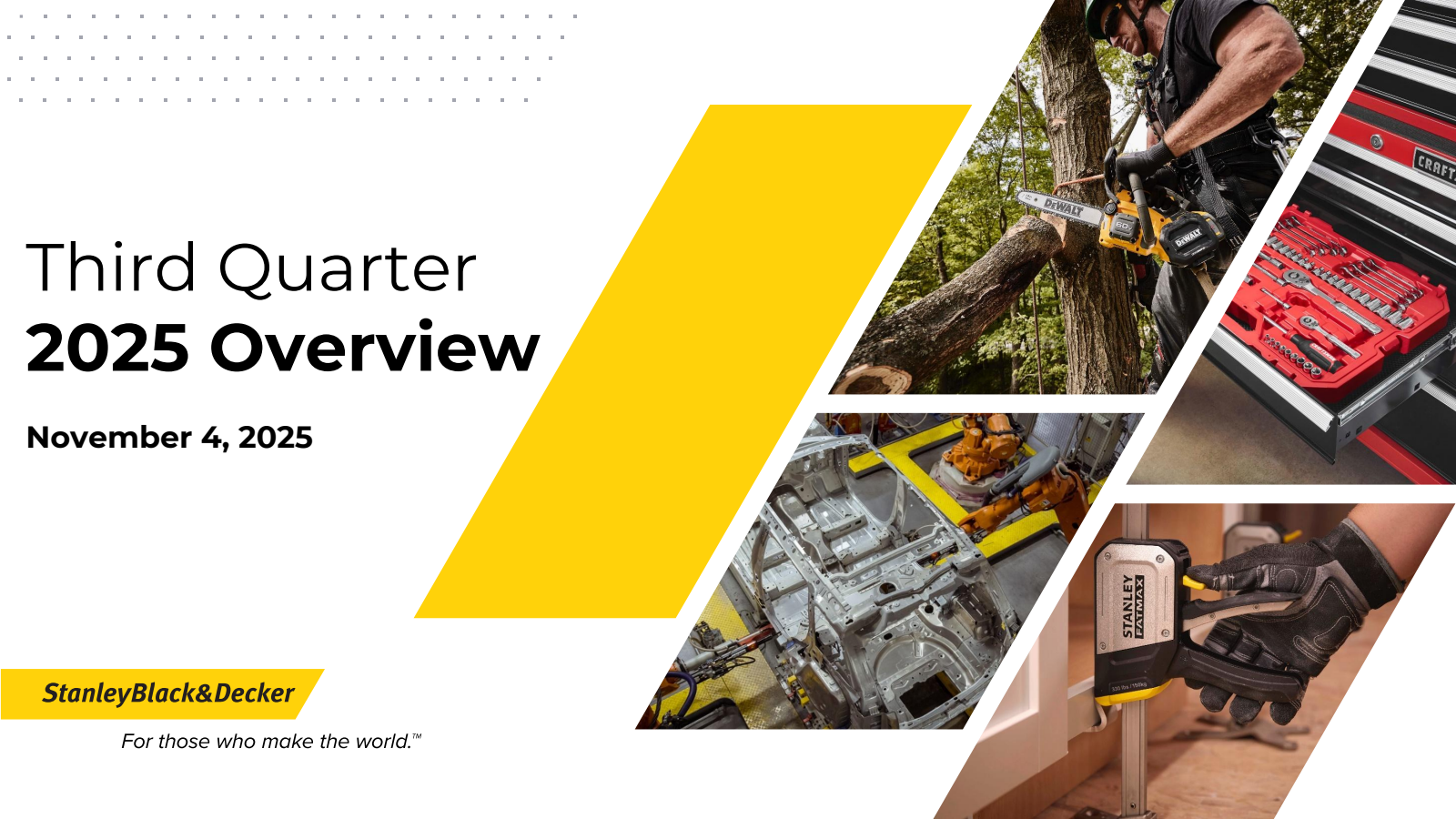 Stanley Black & Decker's Q3 2025 Slide Deck