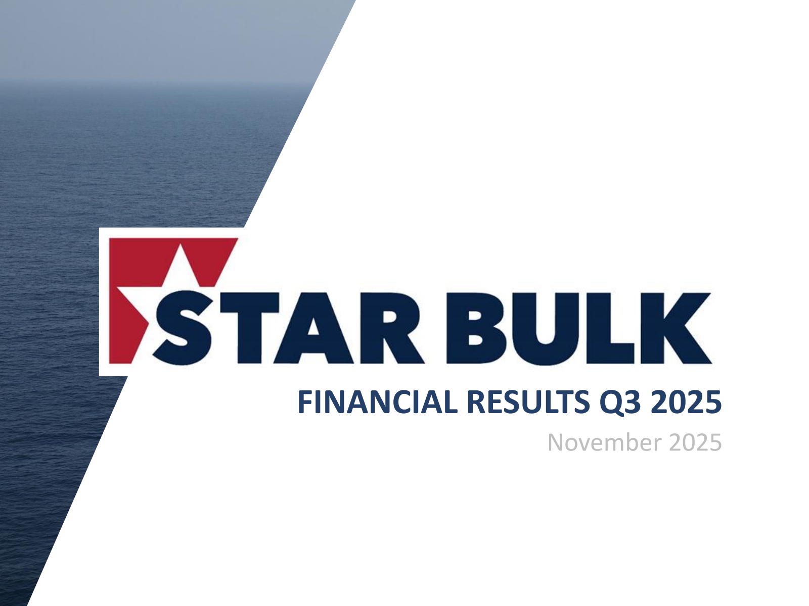 Star Bulk Carriers' Q3 2025 Slide Deck
