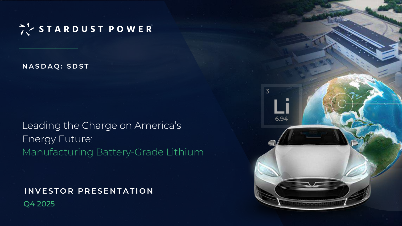 Stardust Power's Q3 2025 Slide Deck