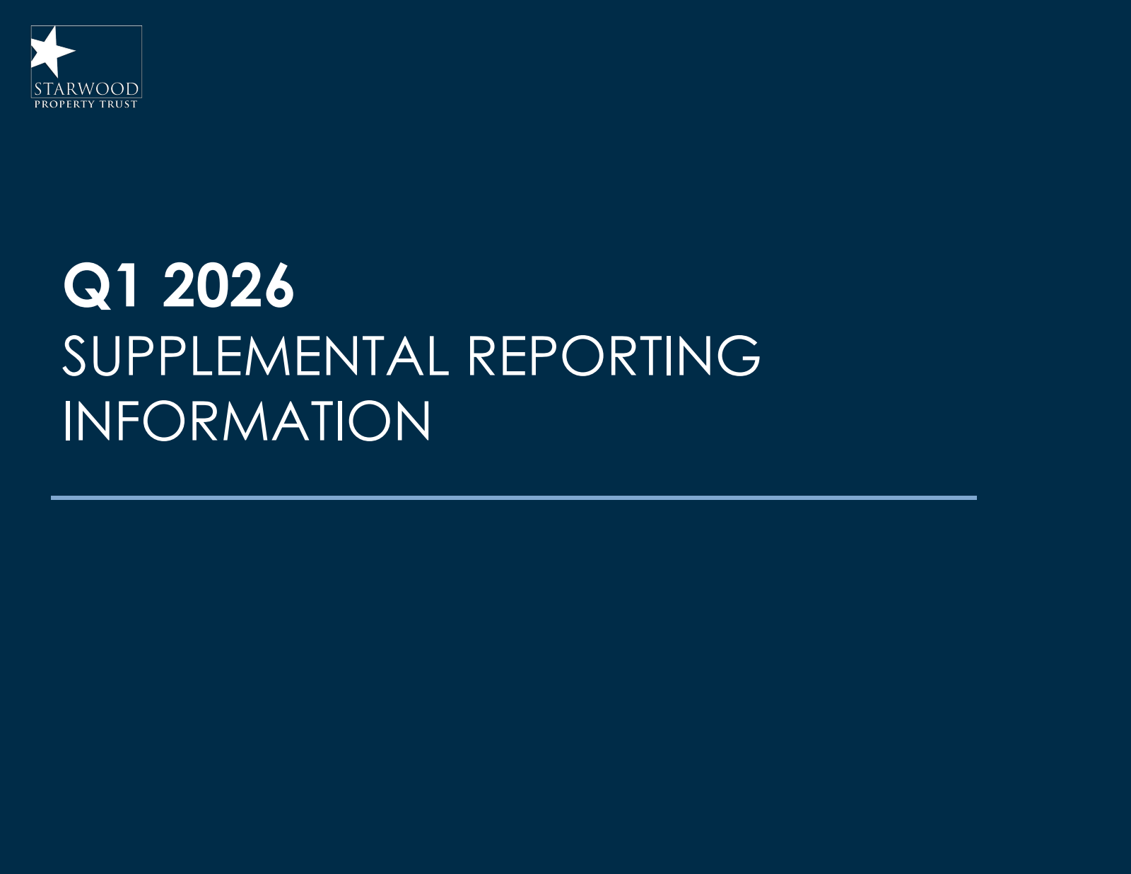 Starwood Property Trust's Q1 2026 Slide Deck