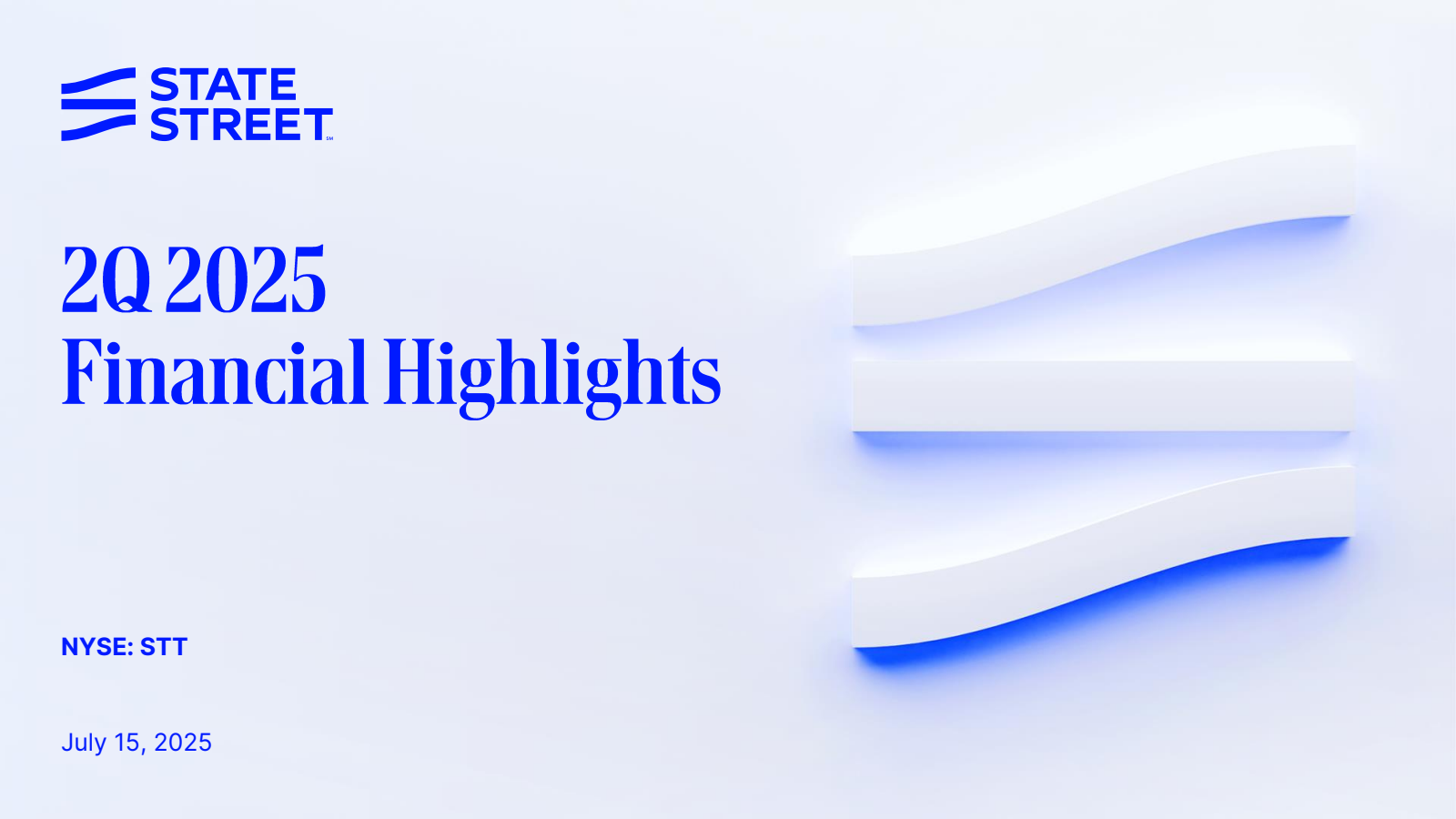 State Street's Q2 2025 Slide Deck