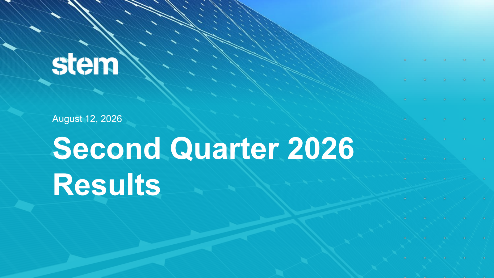 Stem's Q2 2026 Slide Deck