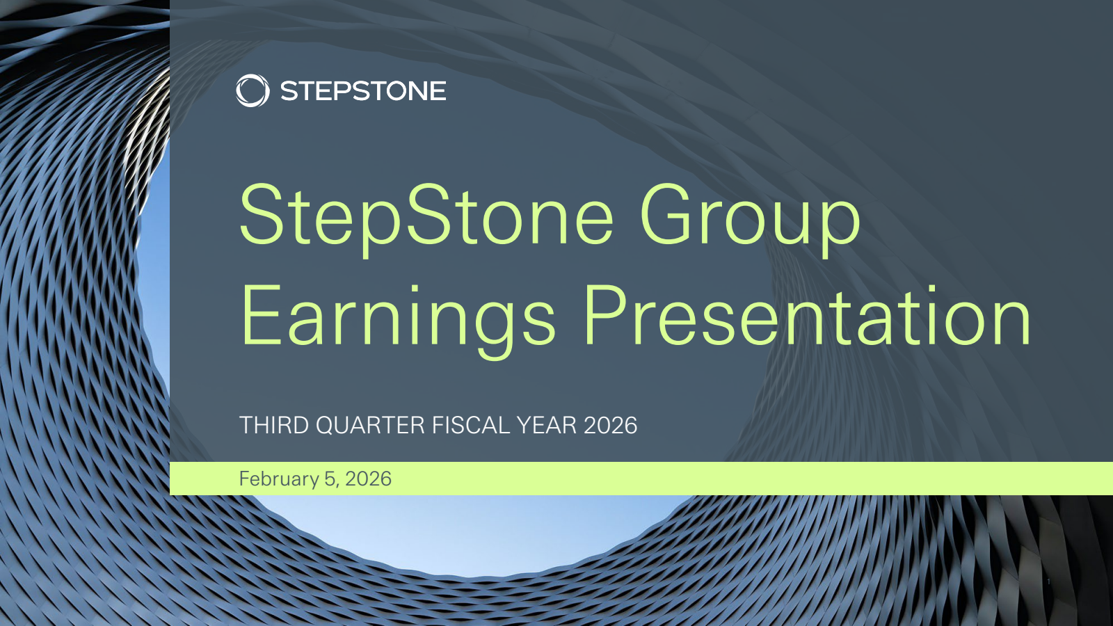 StepStone Group's Q3 2026 Slide Deck