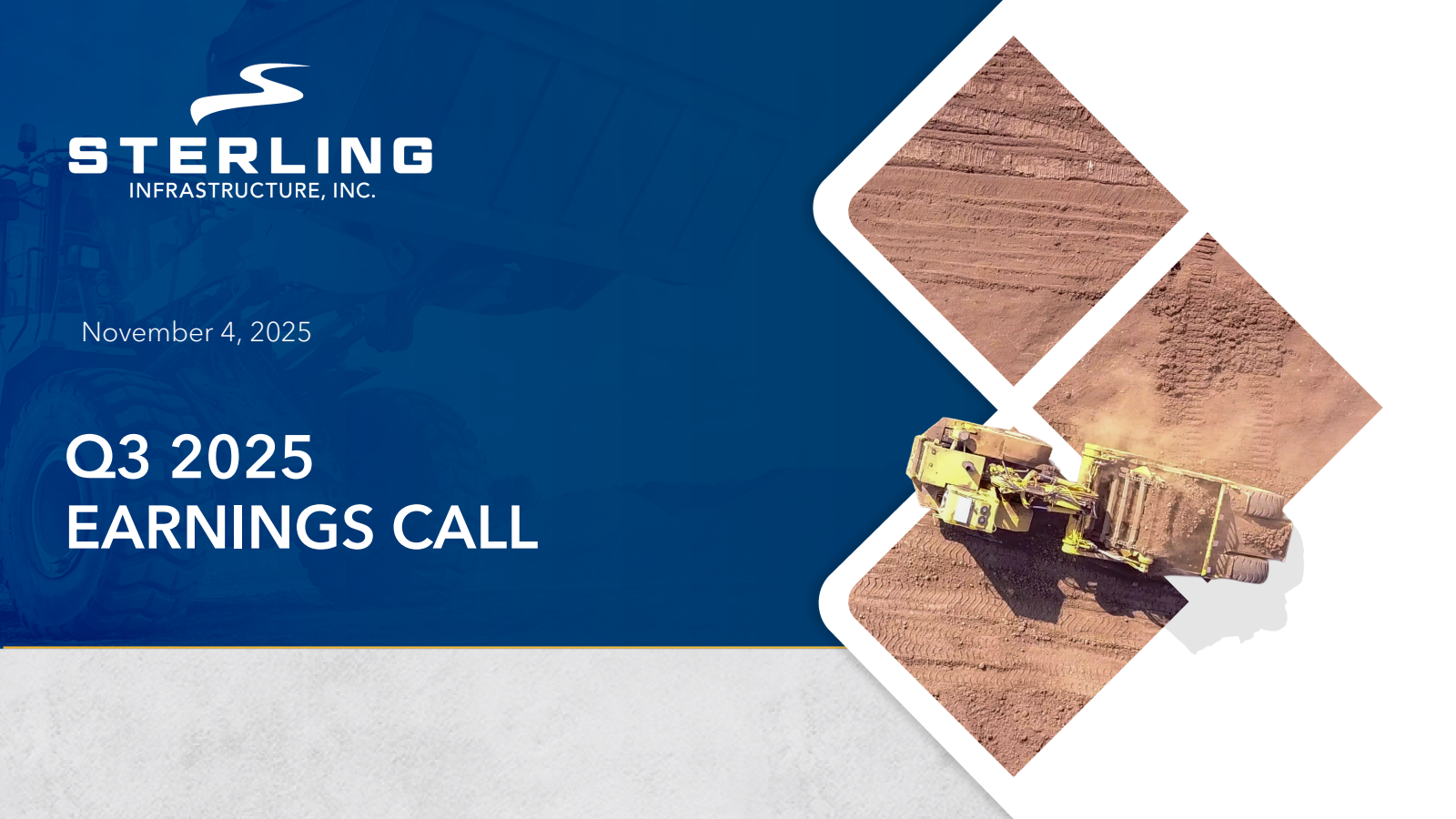 Sterling Infrastructure's Q3 2025 Slide Deck