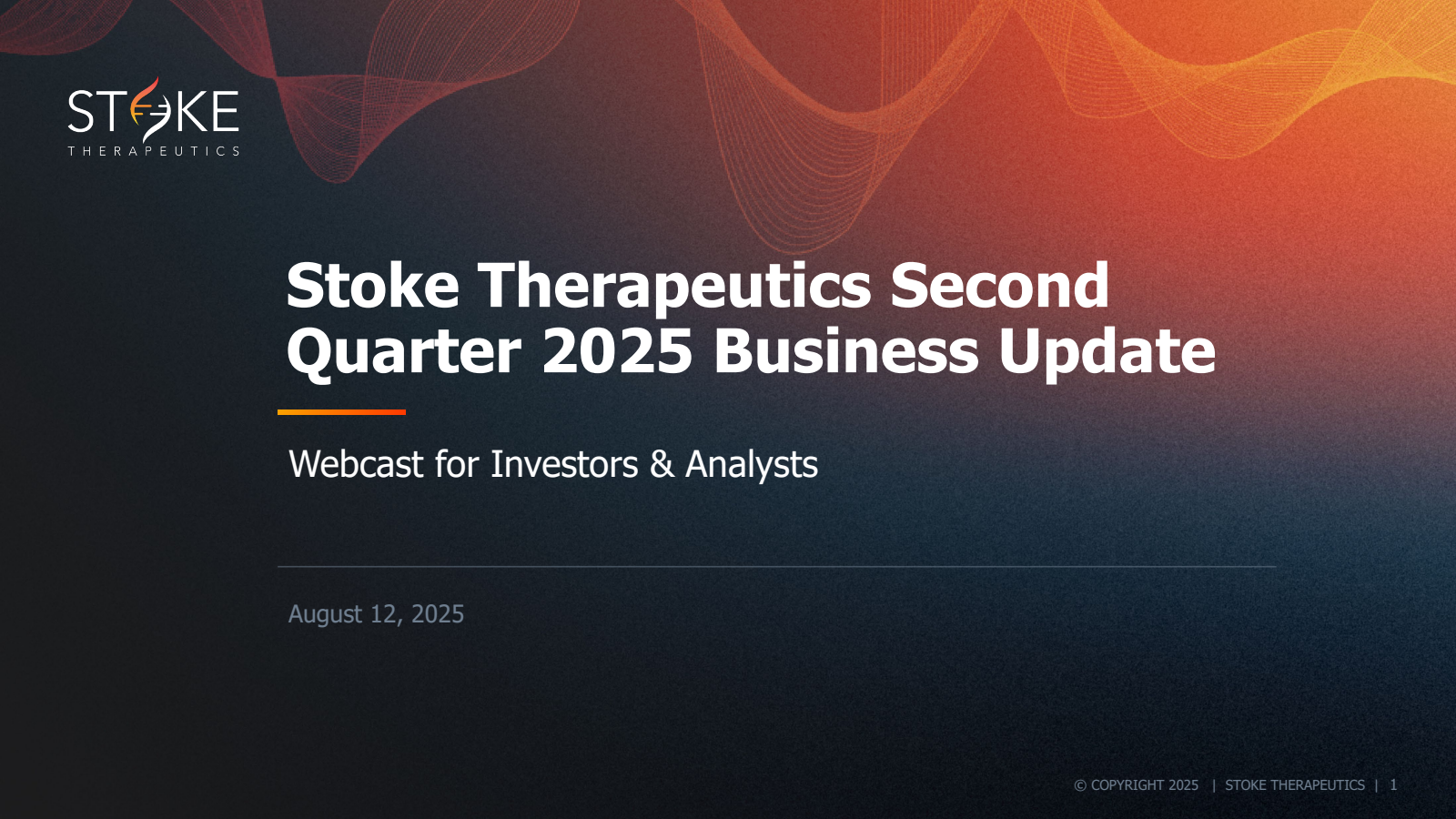 Stoke Therapeutics' Q2 2025 Slide Deck