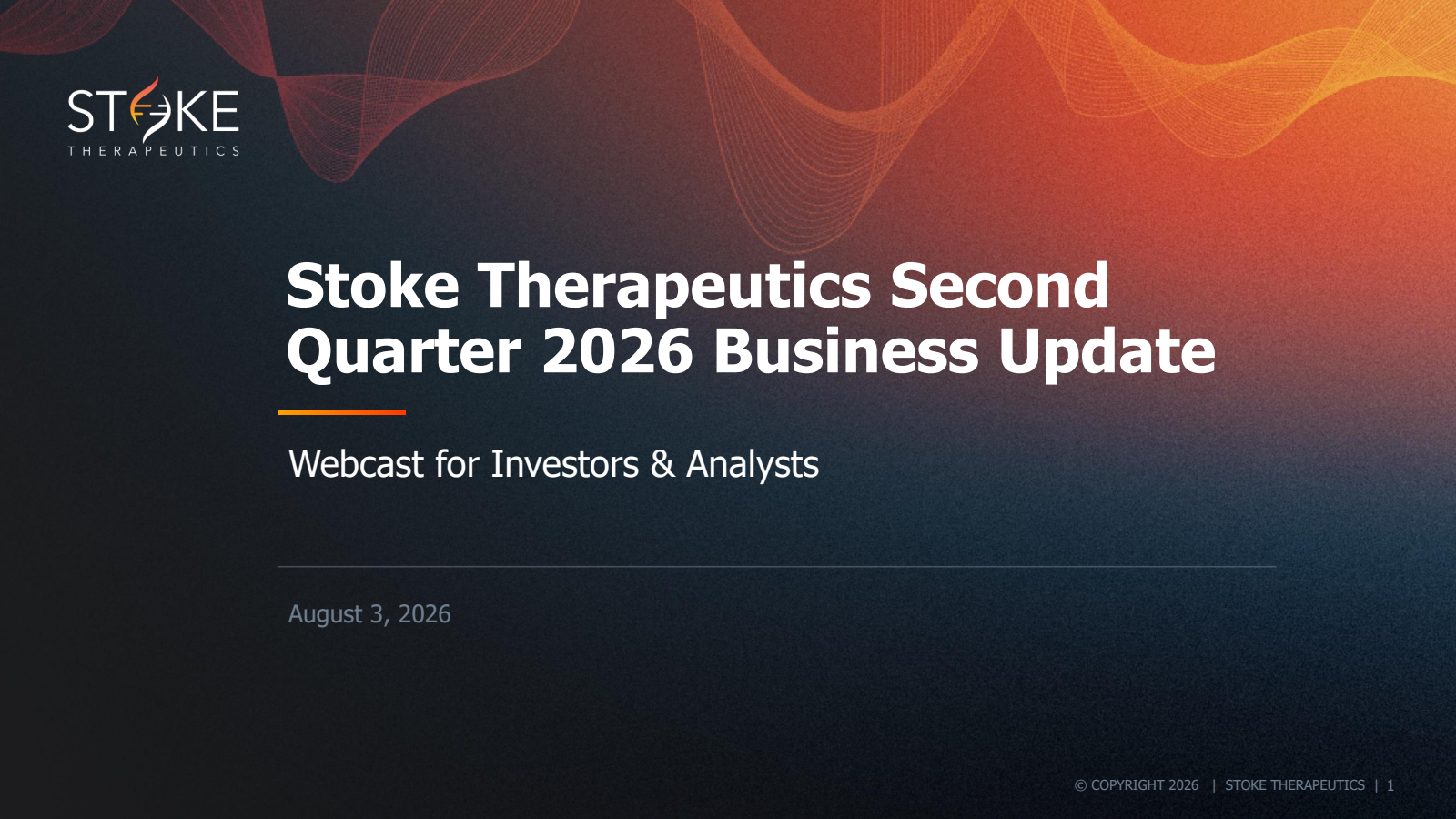 Stoke Therapeutics' Q2 2026 Slide Deck