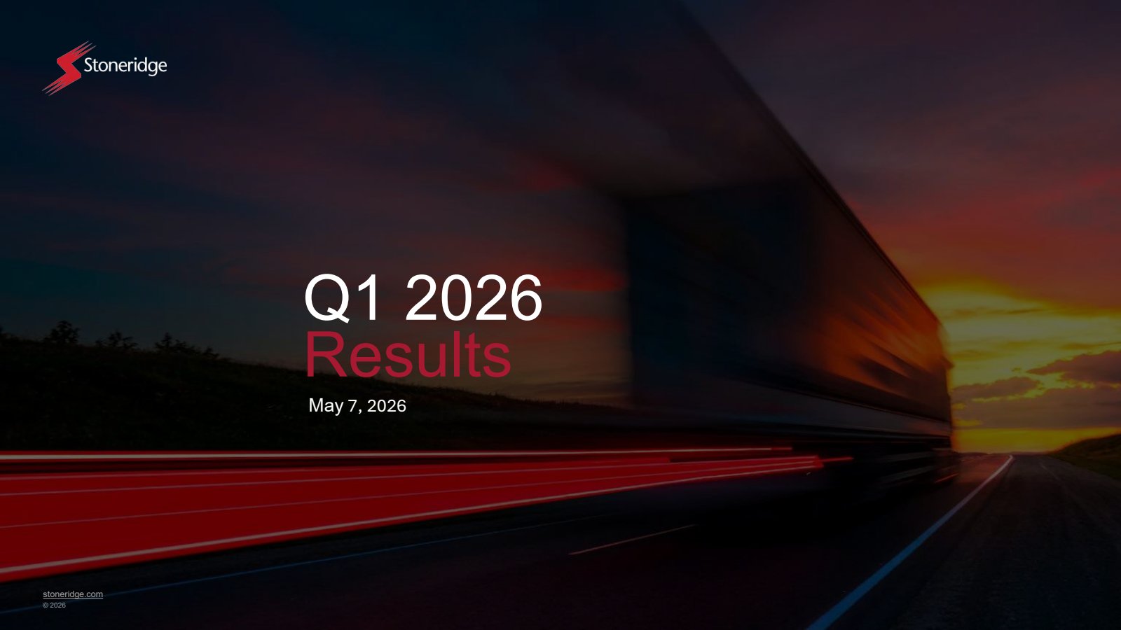 Stoneridge's Q1 2026 Slide Deck