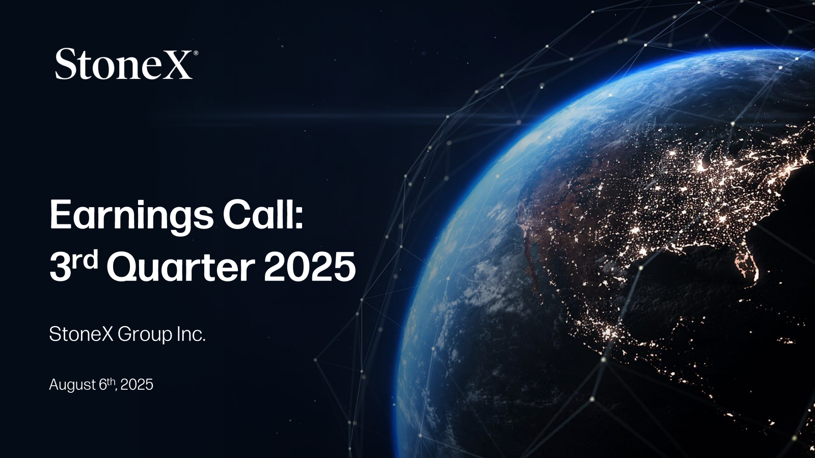 StoneX Group's Q3 2025 Slide Deck