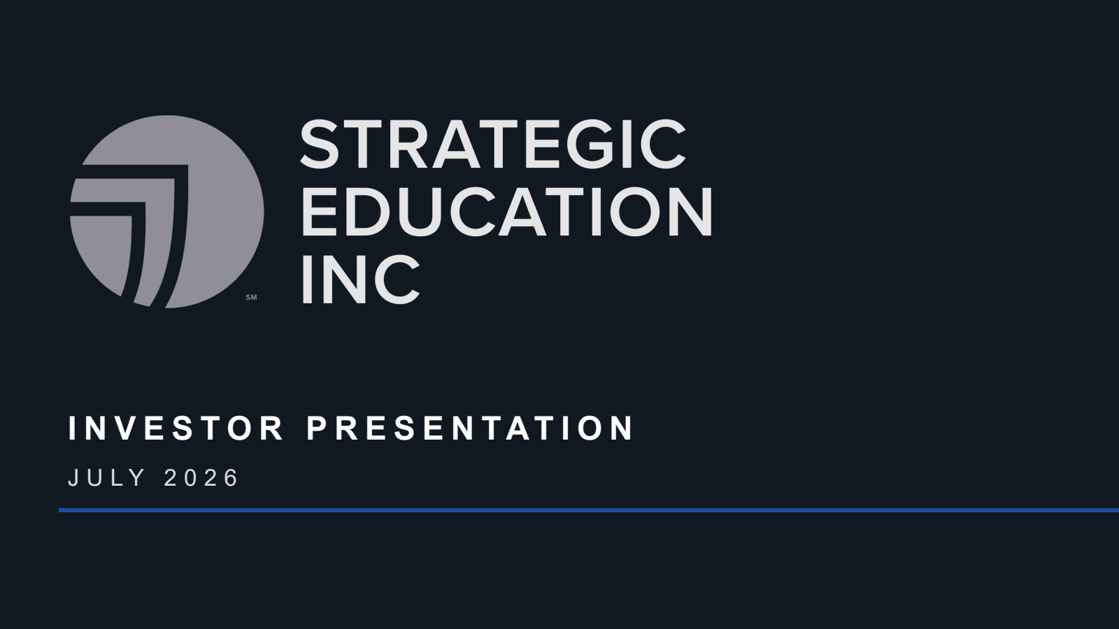 Strategic Education's Q2 2026 Slide Deck