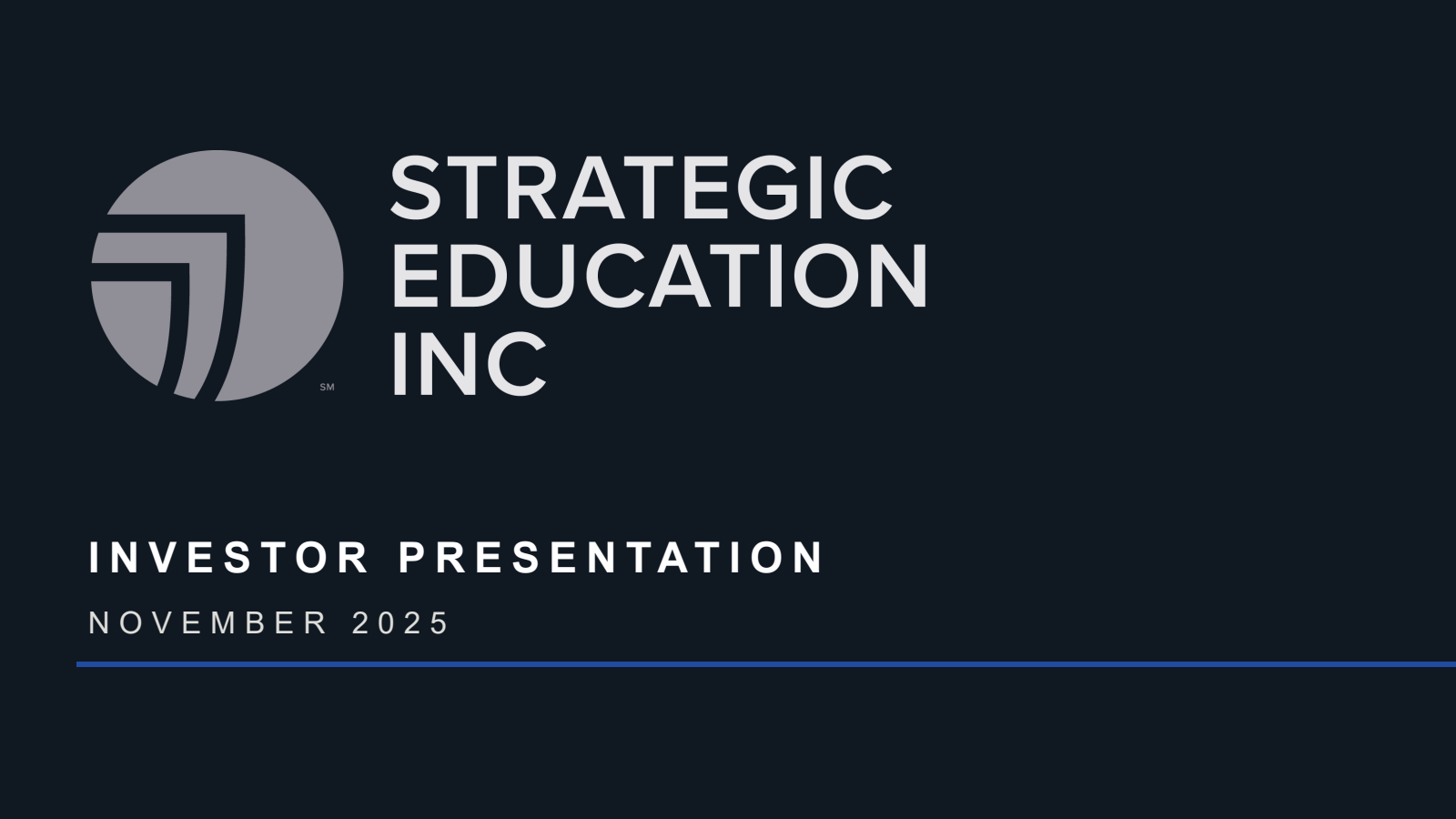 Strategic Education's Q3 2025 Slide Deck