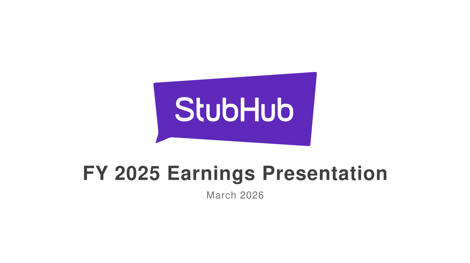 STUB's Q4 2025 Slide Deck