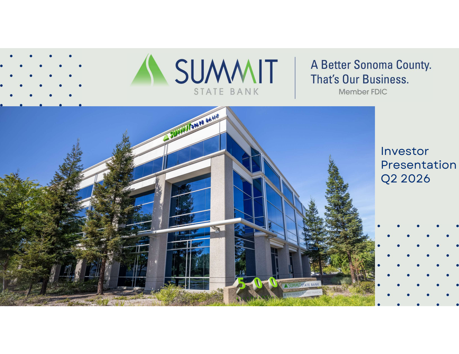 Summit State Bank's Q2 2026 Slide Deck
