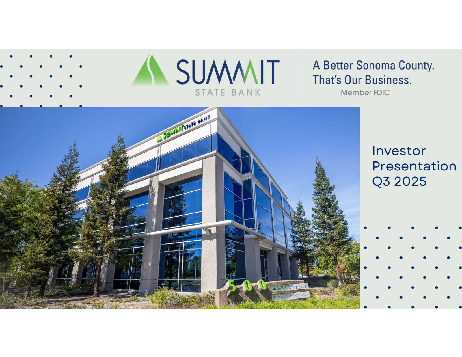 Summit State Bank's Q3 2025 Slide Deck