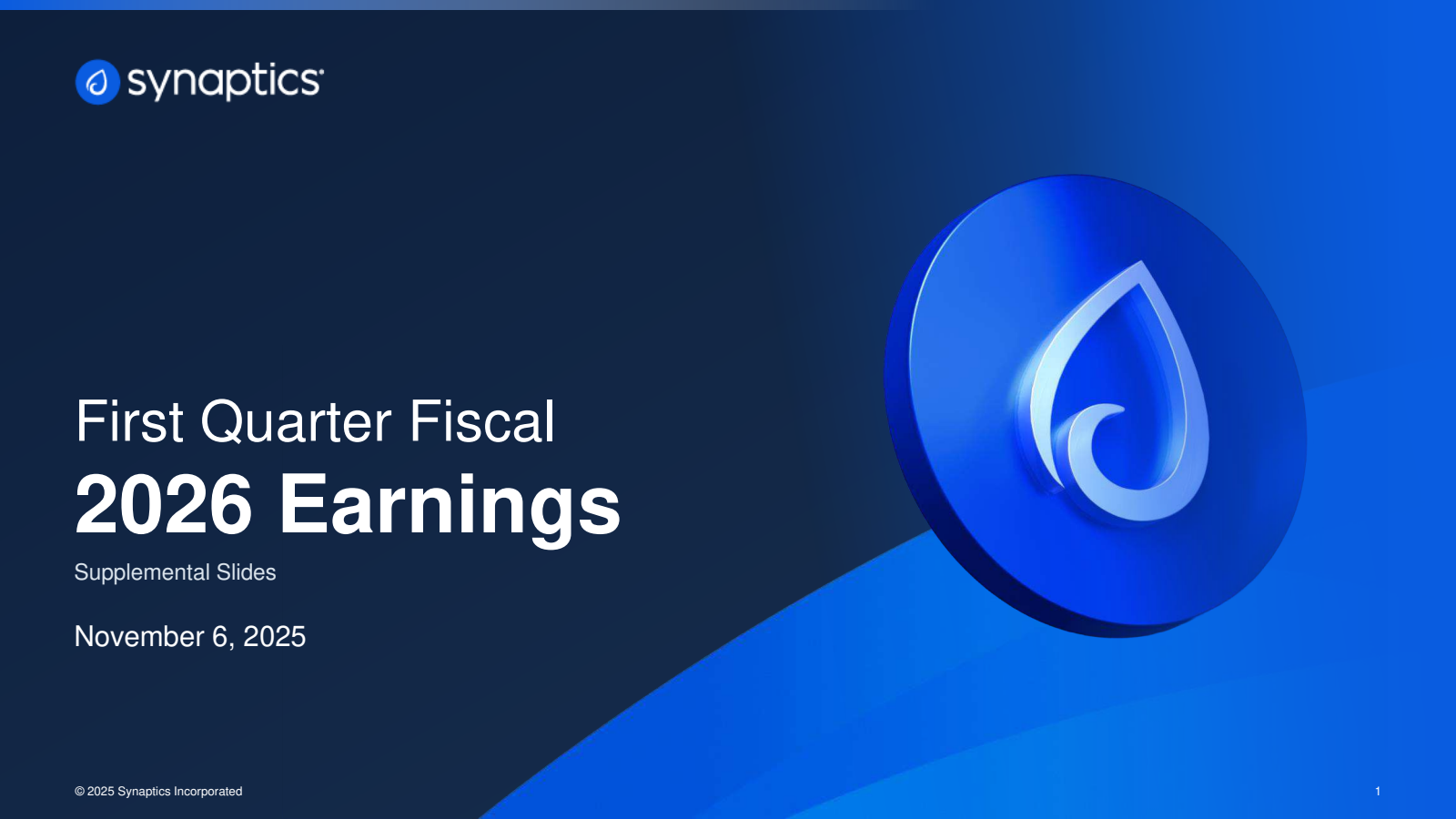 Synaptics' Q1 2026 Slide Deck