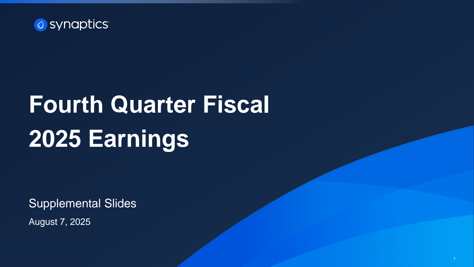 Synaptics' Q4 2025 Slide Deck