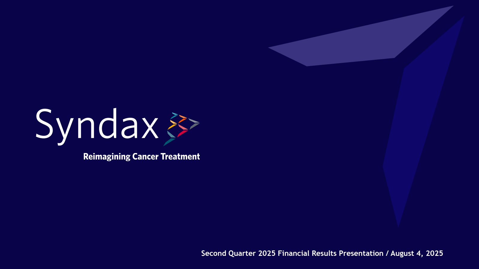 Syndax Pharmaceuticals' Q2 2025 Slide Deck