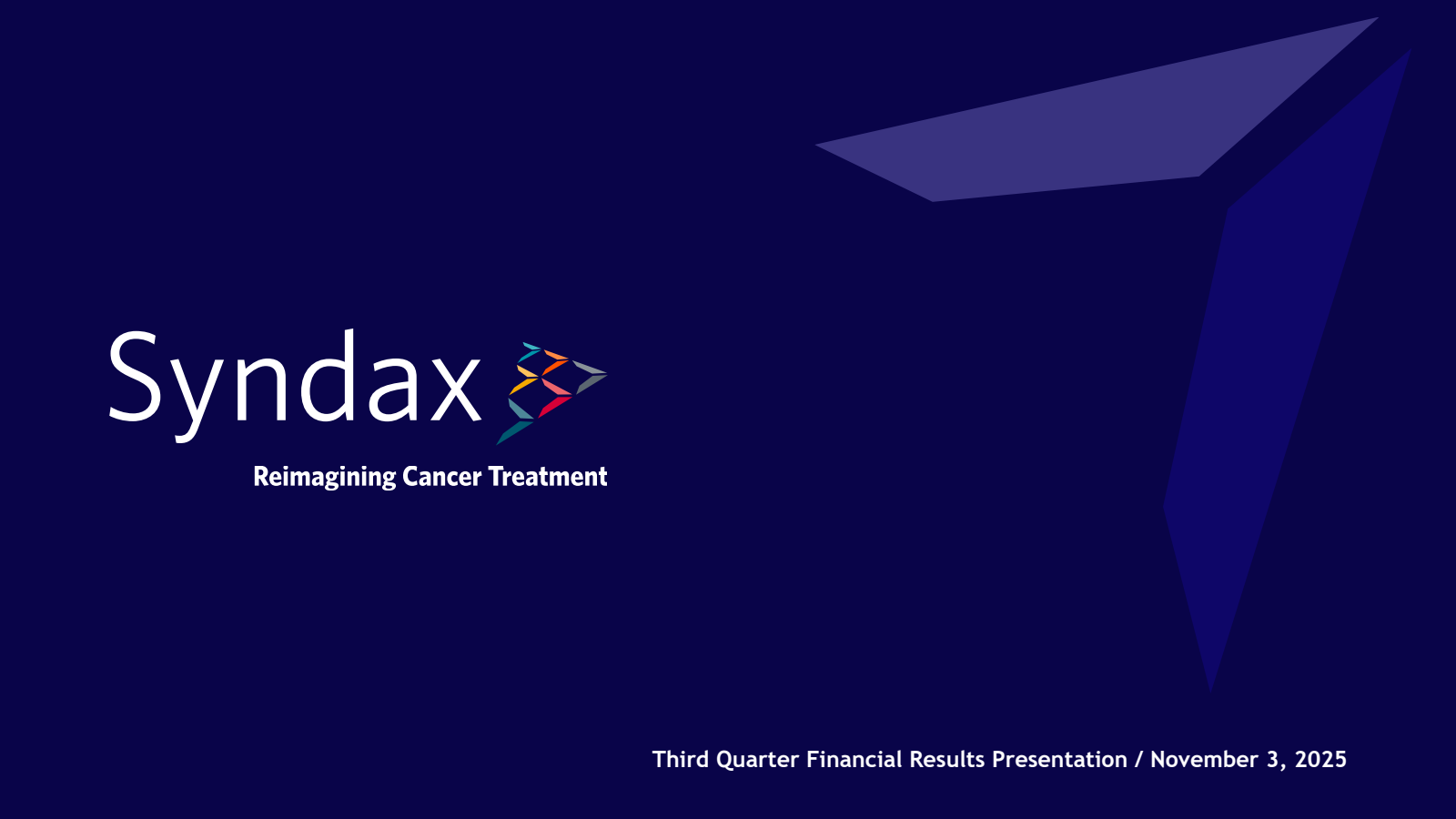 Syndax Pharmaceuticals' Q3 2025 Slide Deck