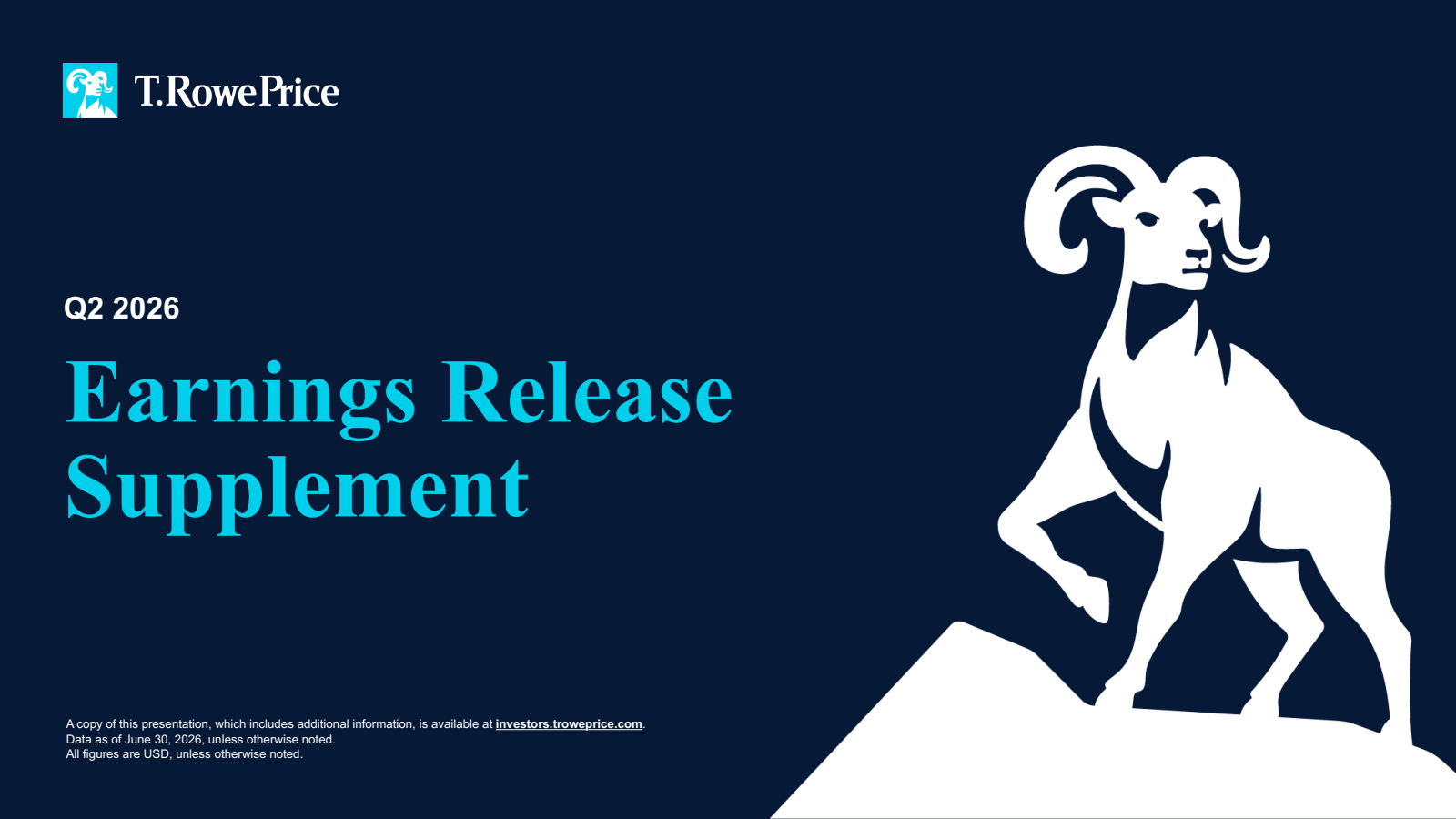 T. Rowe Price Group's Q2 2026 Slide Deck