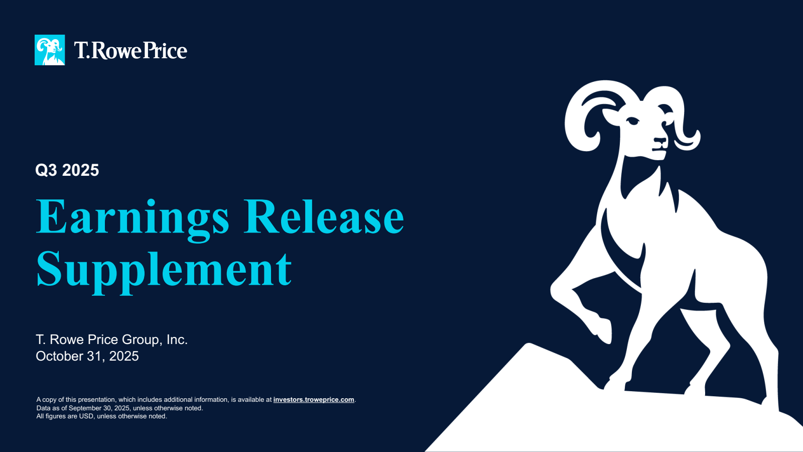 T. Rowe Price Group's Q3 2025 Slide Deck