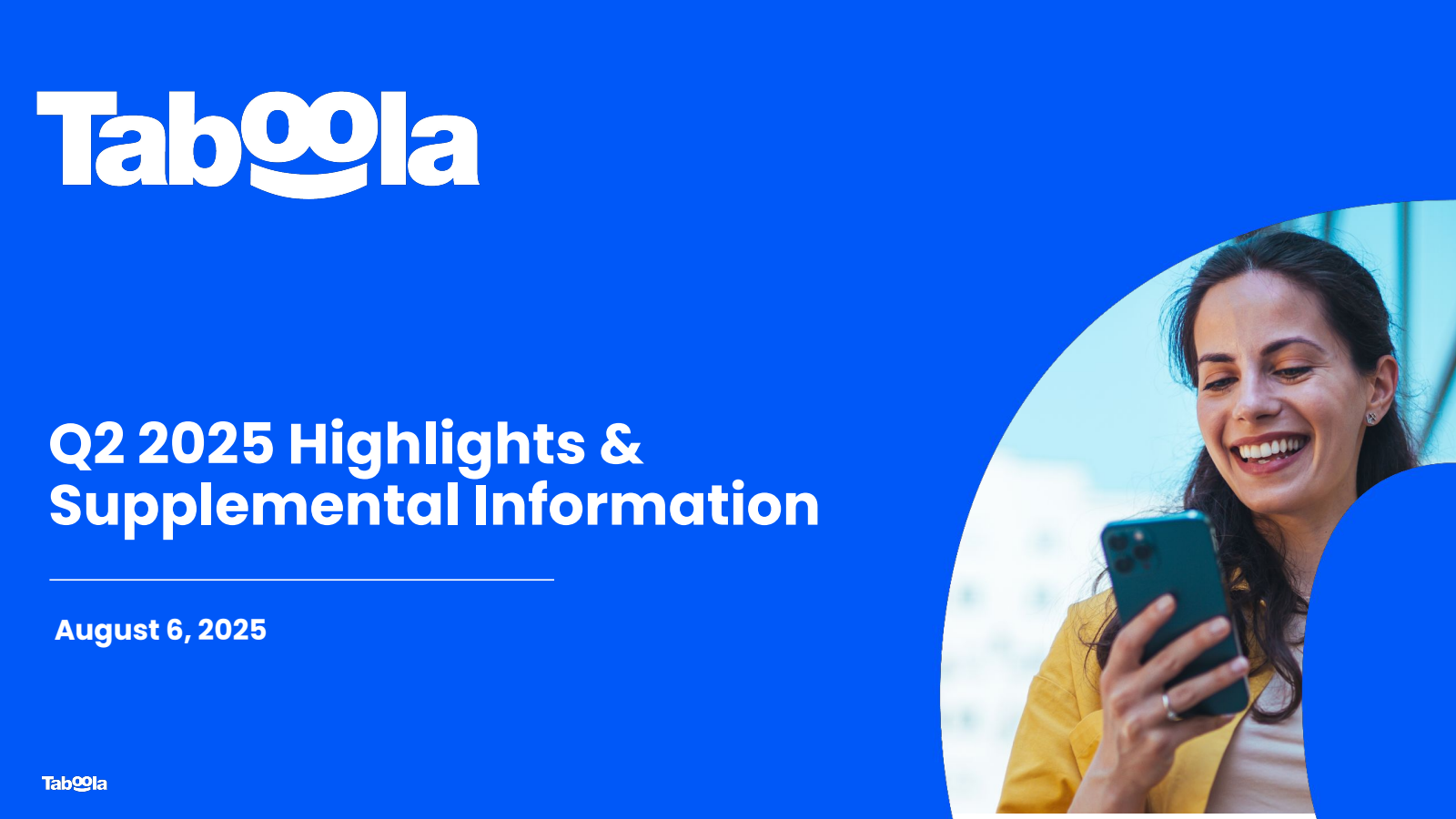 Taboola.com's Q2 2025 Slide Deck