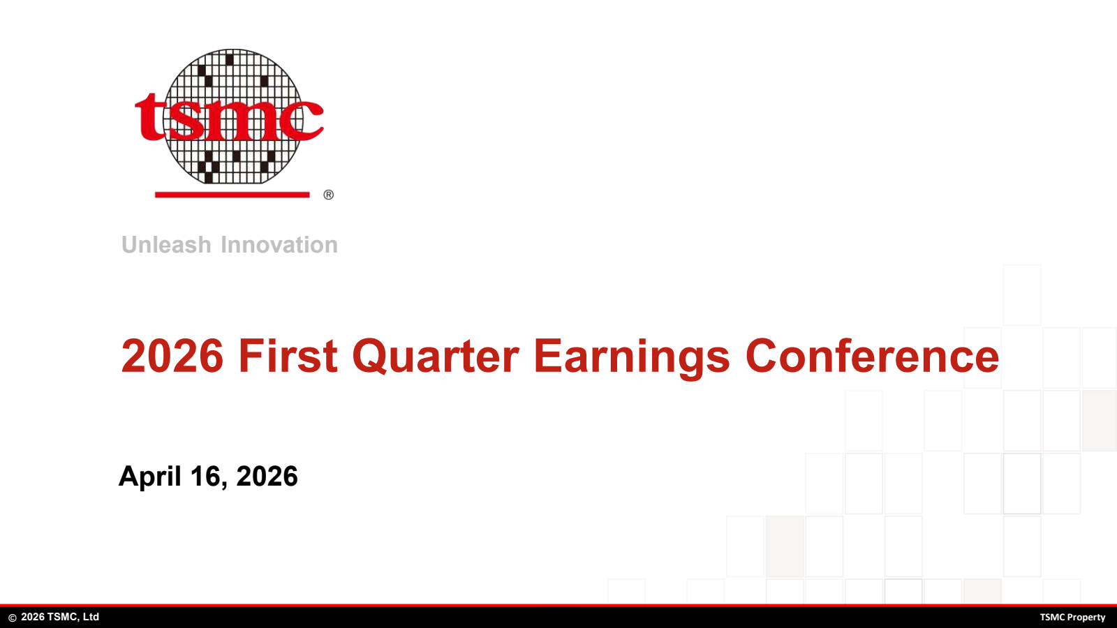 Taiwan Semiconductor Manufacturing's Q1 2026 Slide Deck