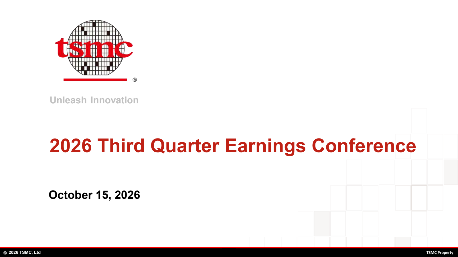 Taiwan Semiconductor Manufacturing's Q3 2026 Slide Deck