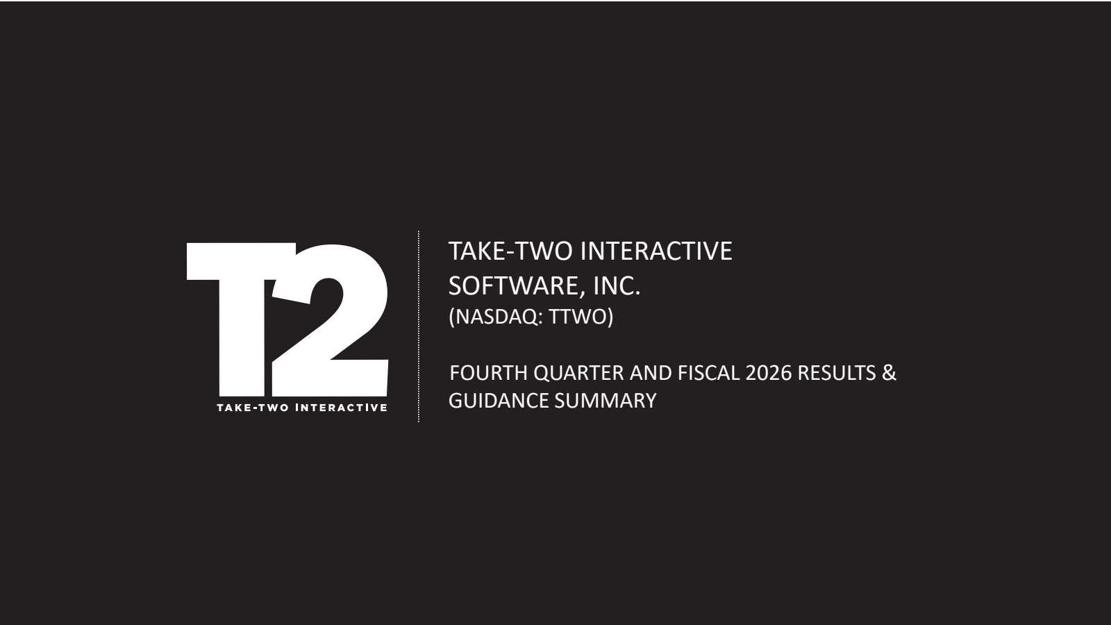 Take-Two Interactive Software's Q4 2026 Slide Deck